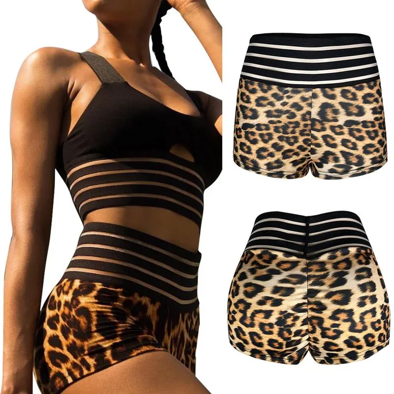 

Vertvie Women Sexy Leopard Print Push Up Yoga Shorts For Female High Waist Sports Clothing Gym Fitness Workout Leggings Tights