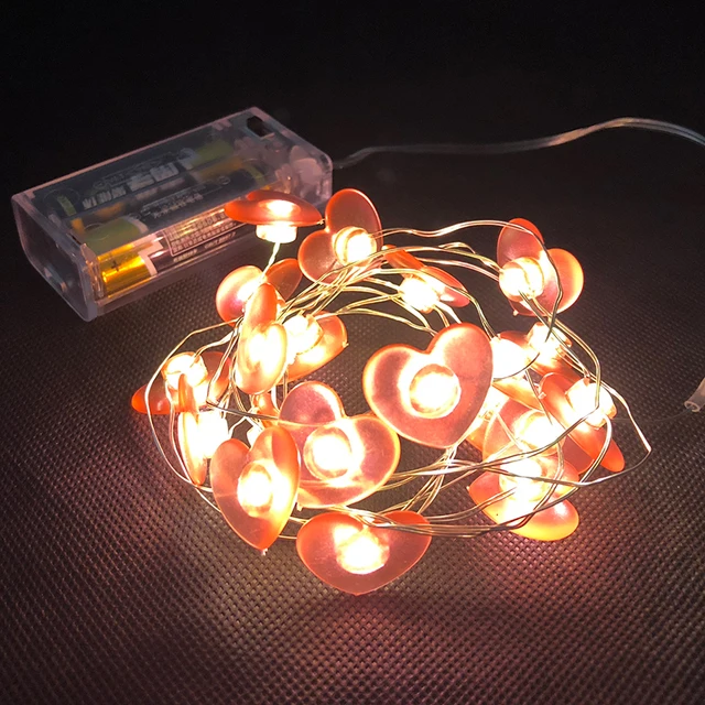 Aliexpress Red Heart Led Fairy Lights 78 74 Length 2aa Red Heart Led Fairy Lights 78 74 Length 2aa Battery Operated Xmas Decor Light Copper String Party Lighting Chain Steady On
