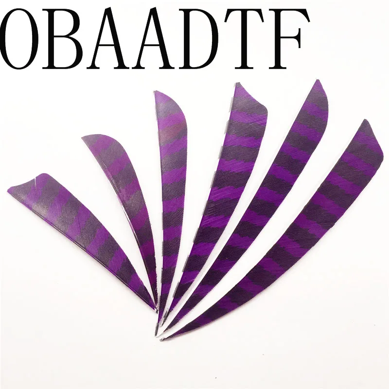 

100pcs 3" 4" 5" Water Drop Shield Cut Shape Striped Purple Hunting Archery Hunting Archery Accessories Arrow Feather Archery Bow