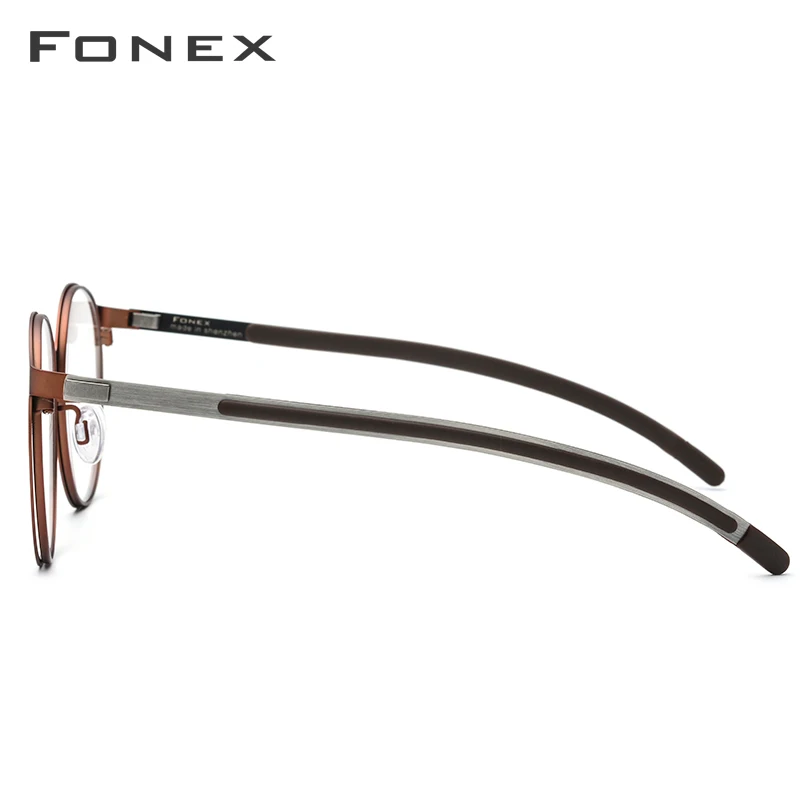 Najtaniej FONEX aluminiowe okulary optyczne rama mężczyźni Ultralight Retro okrągłe krótkowzroczność okulary korekcyjne kobiety metalowe pełne bezśrubowe okulary
