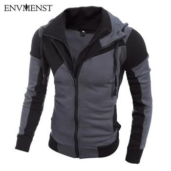 

2017 Fashion Brand Sweatshirts Men's Hoodies Patchwork Full Sleeve Slim Men's Sportswear active Men Coat The size M-XXL