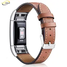 KINGBEIKE Colorful Durable Genuine Leather Watchband For Fitbit Charge 2 Watch Band Replacement Watch Strap Accessories