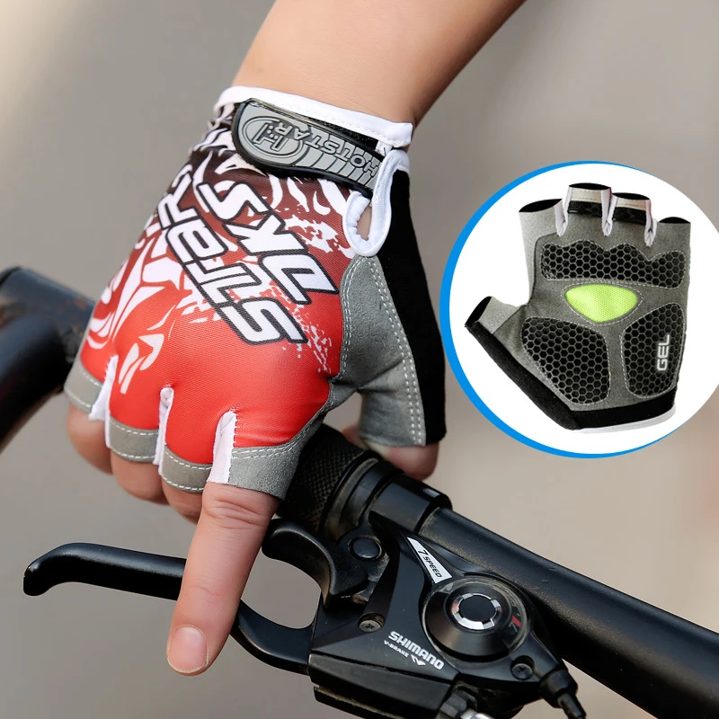 

Summer Breathable Silicone Gel Bicycle Gloves Half Finger Cycling Glove Female Anti-Slip MTB Mittens Lycra For Men Women Cycling