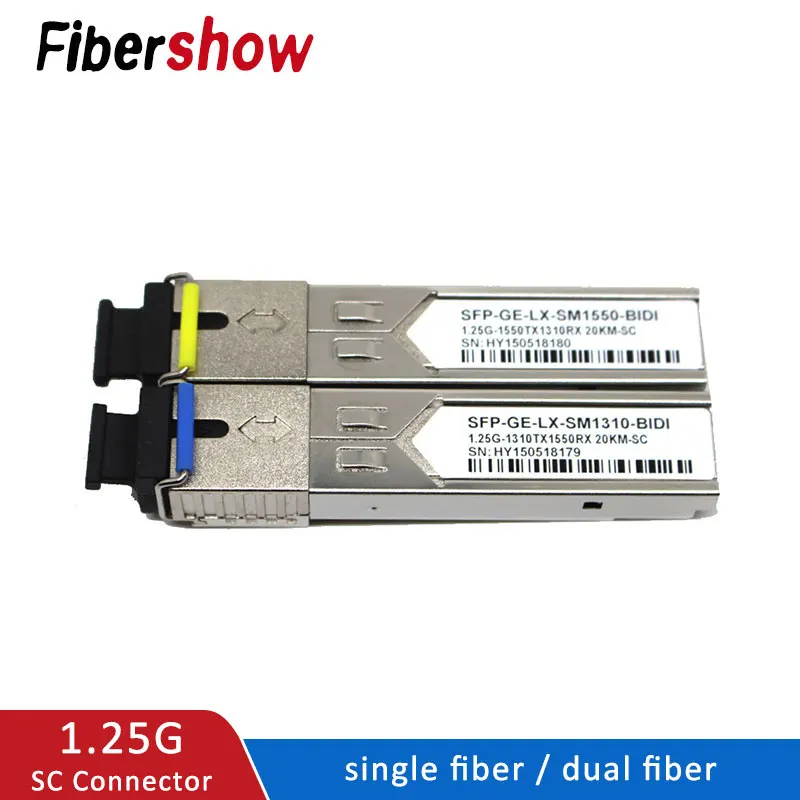 

SFP Module SC connector 1.25G SC BiDi 1310nm/1550nm WDM switch SFP Transceiver module with Switch with DDM Function