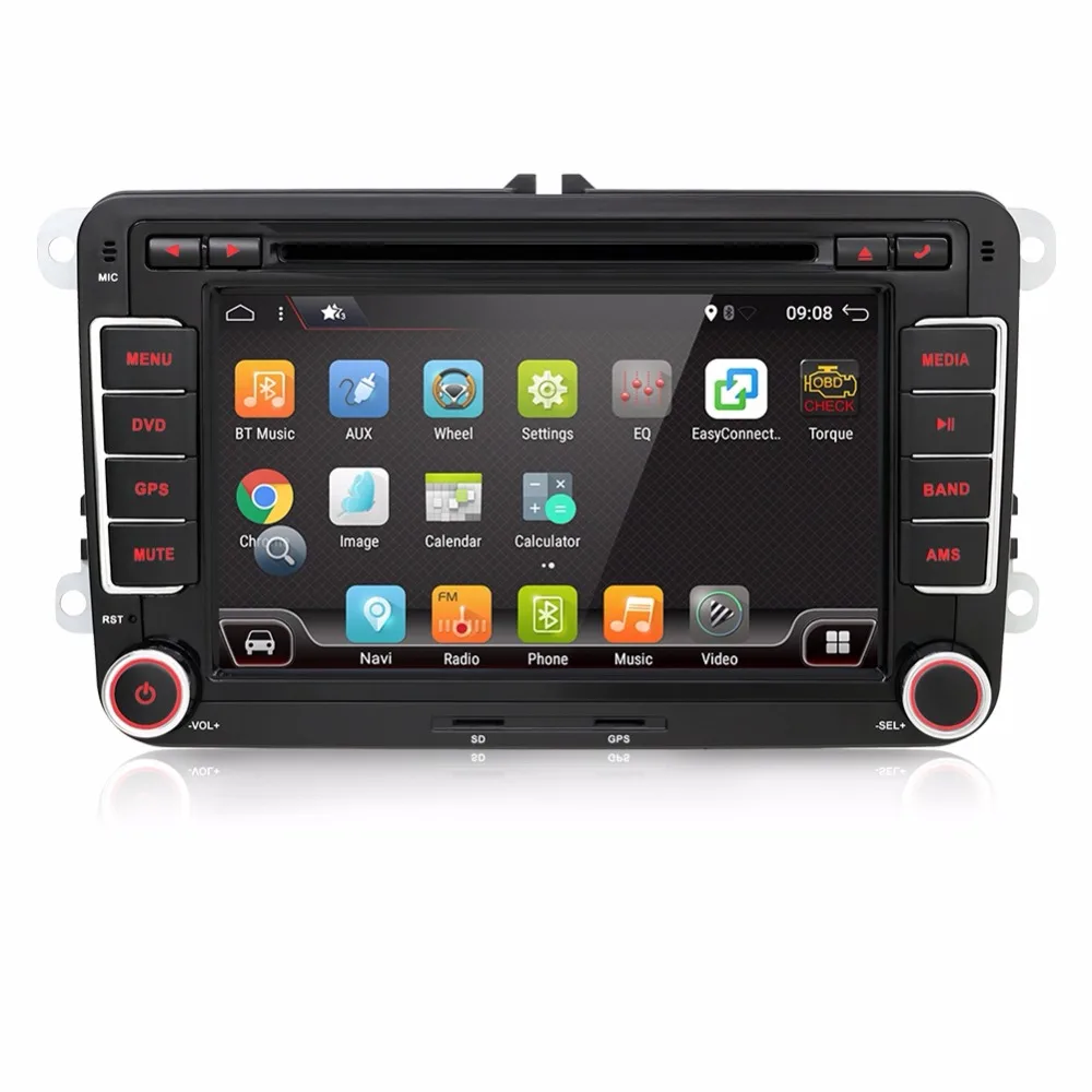 Discount Autoradio Double 2Din Android 7.1 Car radioStereo DVD Player Radio GPS Sat Nav NAVI WIFI for Golf Jetta Passat vw polo Bluetooth 3