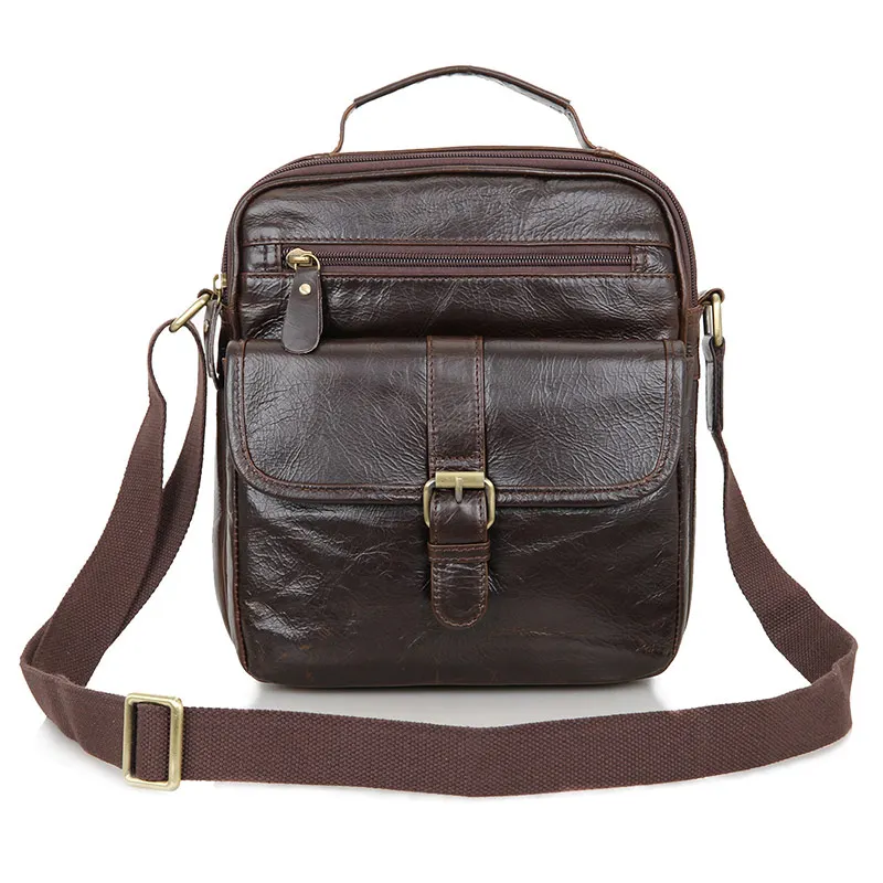 Umhängetasche Männer Gegerbtem Schlinge Leder 1 Tasche Jmd Chocolate Kaffee 7141q Echtes Kleine nIH5UqaXq
