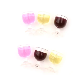 

2018 New 2PCS 1:12 Red Wine Cup Simulation Furniture Wine Glass Goblet Mini Dollhouse Miniature Accessories Decoration
