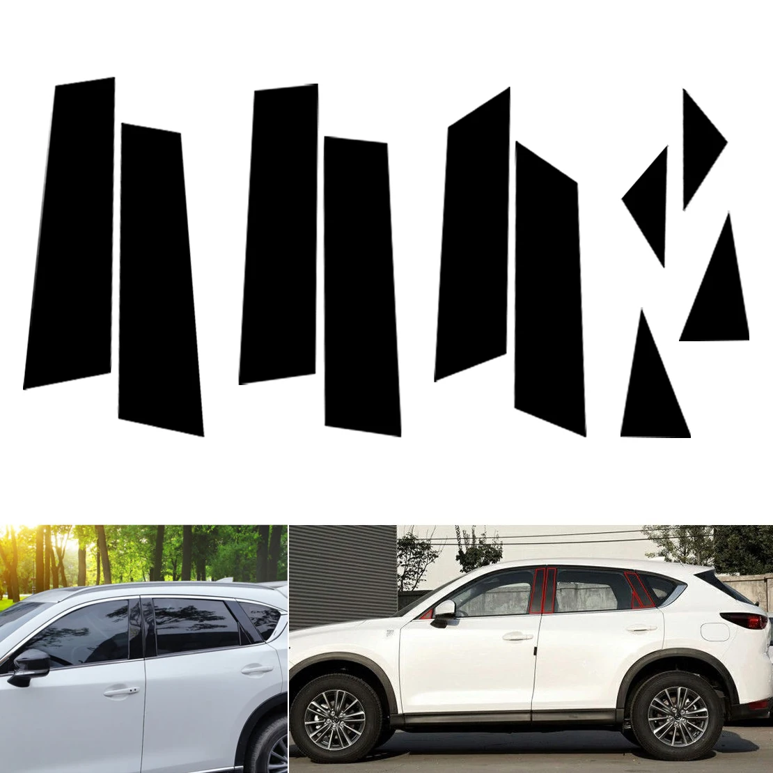 melhor CITALL 10 pcs Preto Porta de Carro Janela Pilar Posts CX 5 CX5 Piano Guarnição da Tampa Kit Fit Para Mazda 2017 2018