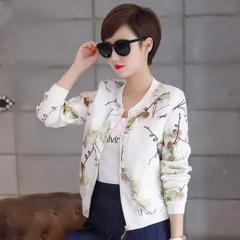 

Spring Jacket Women Print Short Coat Women Fashion Slim Casual Cardigan Bomber Jacket Abrigo Women Basic Jackets Outerwear C5337