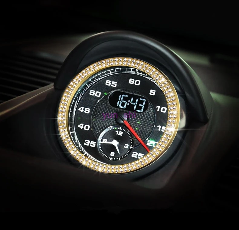 3 цвета, автомобильные консоли, часы, время, украшение, кольцо, покрытие автомобиля, Стайлинг для Porsche 911 Cayenne Panamera Macan Boxster Cayman