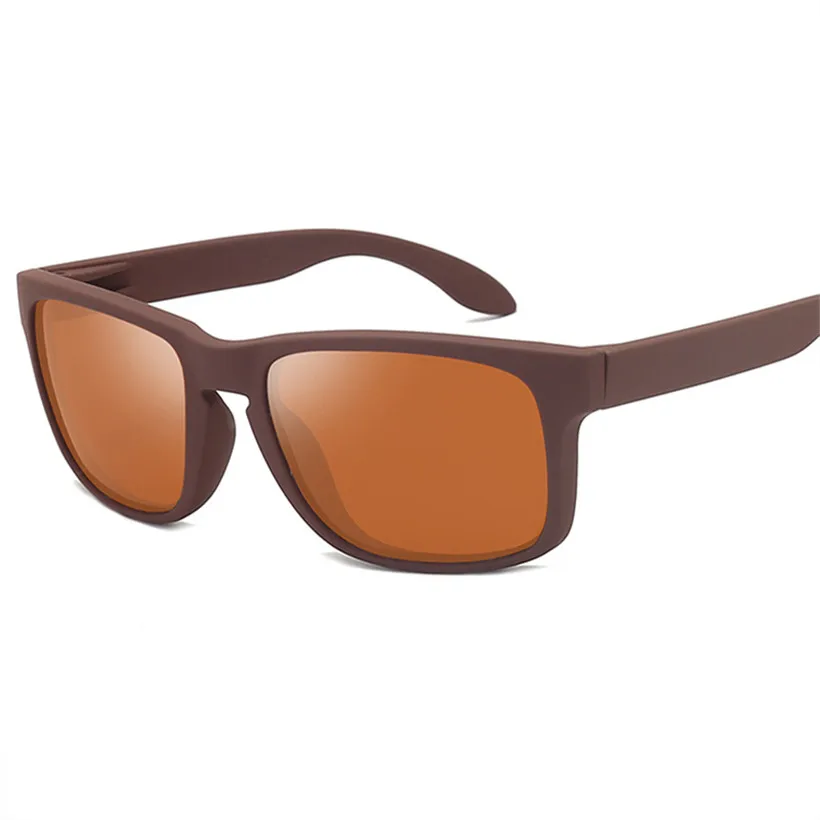 YOOSKE Брендовые мужские s солнцезащитные очки, поляризационные мужские солнцезащитные очки для вождения, мужские прямоугольные солнцезащитные очки, очки UV400 - Цвет линз: Коричневый