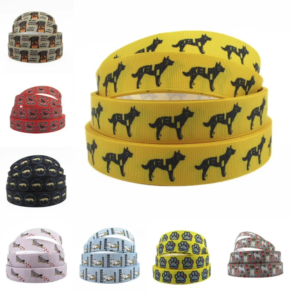 

David accessories(5yds per roll) 7/8"(22mm) dog high quality printed polyester ribbon 10yds,DIY handmade materials,10Yc2013