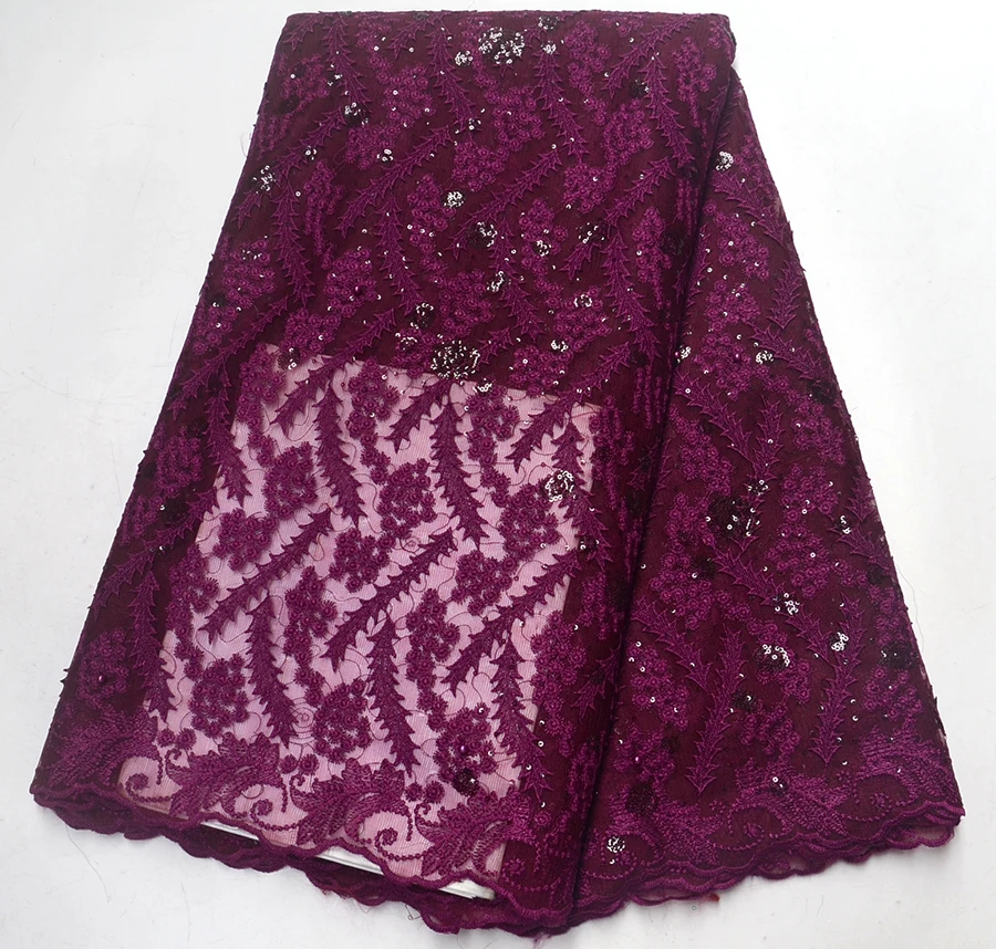 

Most popular High Quality With Sequins African French Net Lace Fabric Embroidered french tulle lace fabrics