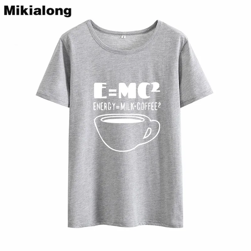 Mrs win ENERGY MILK COFFEE Einstein Equation женская футболка, топ хипстер, свободная черная белая футболка для женщин из чистого хлопка Polera Mujer