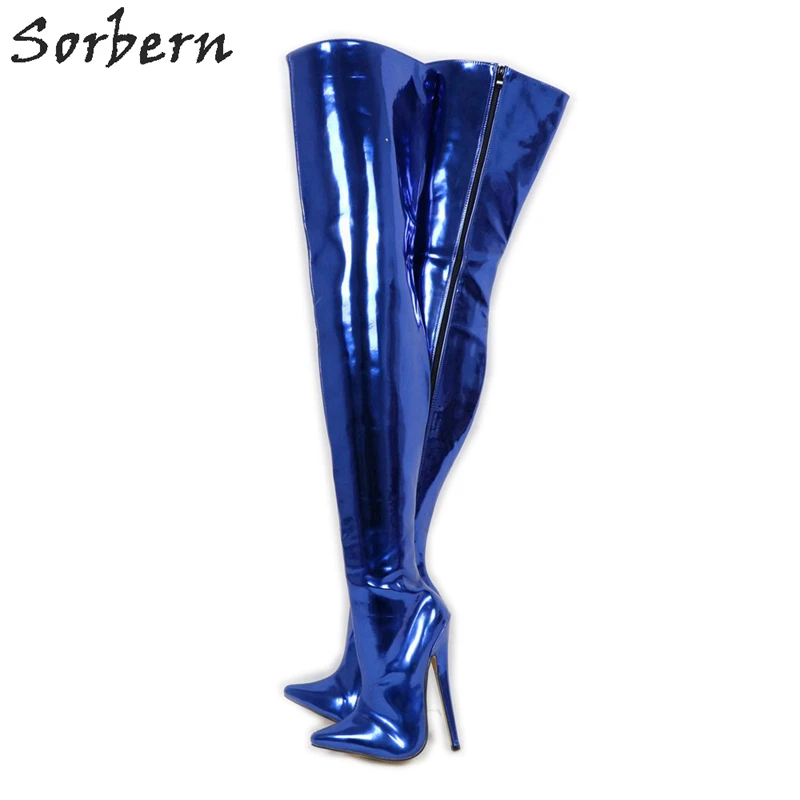 royal blue thigh high boots