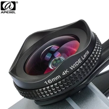 APEXEL Pro объектив камеры Комплект 16 мм 4 к широкоугольный объектив с CPL фильтром Универсальный HD объектив мобильного телефона для iPhone 7 6S Plus Xiaomi