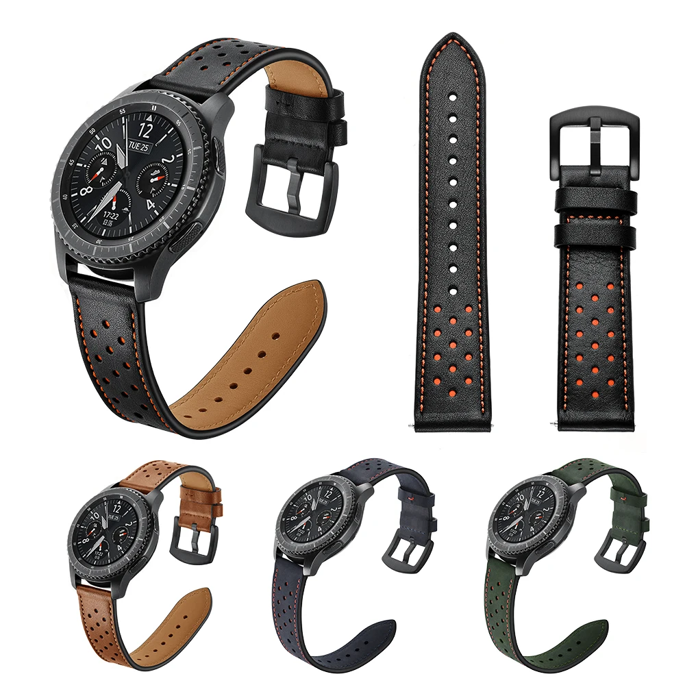 

NVPONE 22mm Genuine Leather Watchband for Samsung gear S3 WatchBand Classic Frontier Smart Bracelet Strap Replacement Watch Band