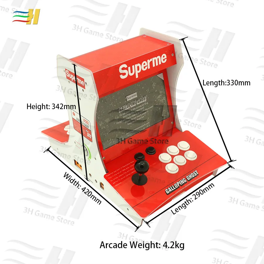 Double fighting bartop arcade mini arcade machine 10.1 inch Dual screen Built in Pandora Box 9 1500 games 2 Player Plug and play