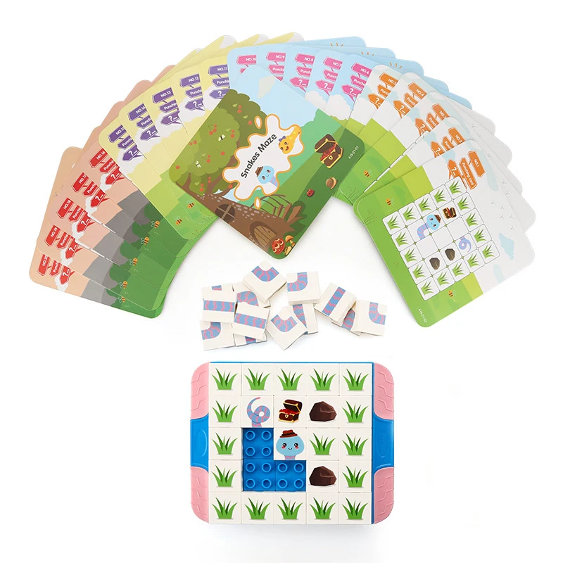 

Duplo Series 90pcs Snakes Maze Logical Learning Cards Bricks Building Blocks Educational Toys Compatible Duploed Sets