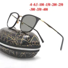 Круглый фотохромные готовой близорукость очки светочувствительная хамелеон с антибликовым покрытием изменить Цвет рецептурные линзы очки NX