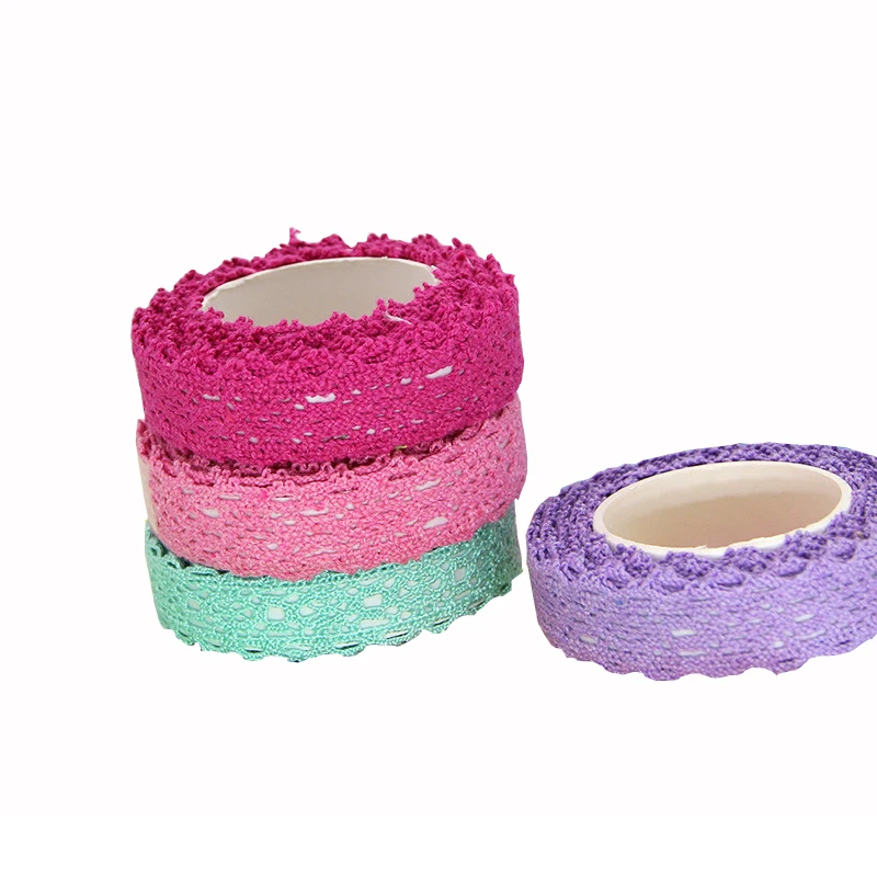 

2Yards/Roll Colorful DIY Cloth Monochrome Lace Adhesive Tape Scrapbooking Decorative Sticker Photoalbum Diary Masking Tape 1.5CM