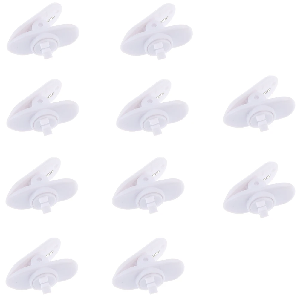 10 Pack New Headphone Cable Wire Cord Collar Clip Clamp Headset Cable Clip Black / White