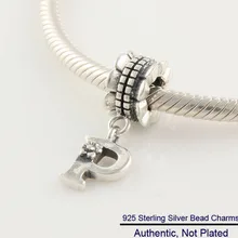 DIY Подходит для Pandora Браслеты буквы P амулеты 925 Аутентичные стерлингового серебра-ювелирные изделия бусины для женщин