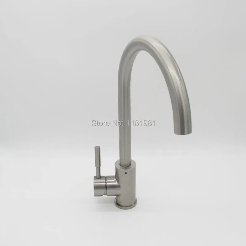 

New 304 Stainless Steel Lead-free Kitchen Sink Mixer Tap Faucet Nickel Brushed 808-02