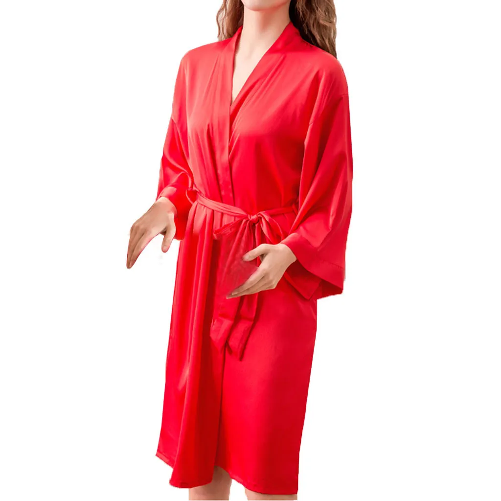 Ночная одежда для женщин пикантные пижамы для полиэстер длинные халаты одевание ночная рубашка мягкие шелковое платье