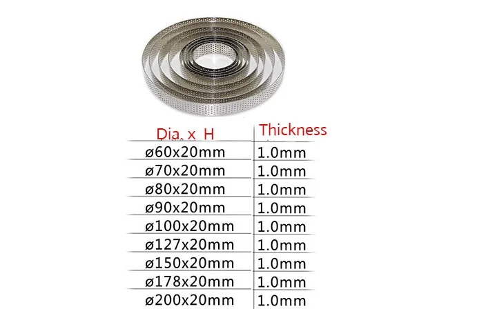ПЕРФОРИРОВАННОЕ круглое терпкое кольцо, набор металлических форм из нержавеющей стали, мини формы для пирога, пирога, десерта, торта, мусса, форма для выпечки, инструмент