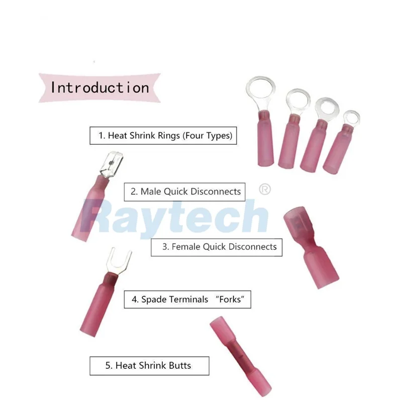 

Raytech Nylon Material waterproof electrical wire connector shrinkable cable connector insulated Terminals