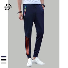 Тренд мужские тренировочные брюки весна лето повседневные мужские широкие брюки свободные хип хоп Уличная сплошные брюки мужские s дышащие