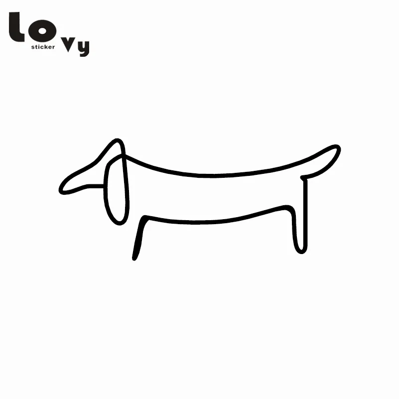 Creative Dachshund Dog Wall Sticker Funny Cartoon Dog Vinyl Wall Decal for Bedroom Home Decor