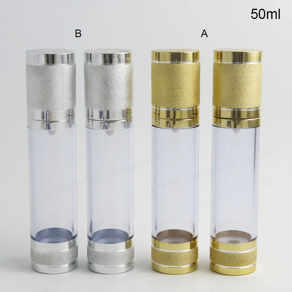 200x50 мл цвета: золотистый, серебристый Путешествия многоразового безвоздушного пластиковая бутылка с распылителем Бутылка Вакуумный