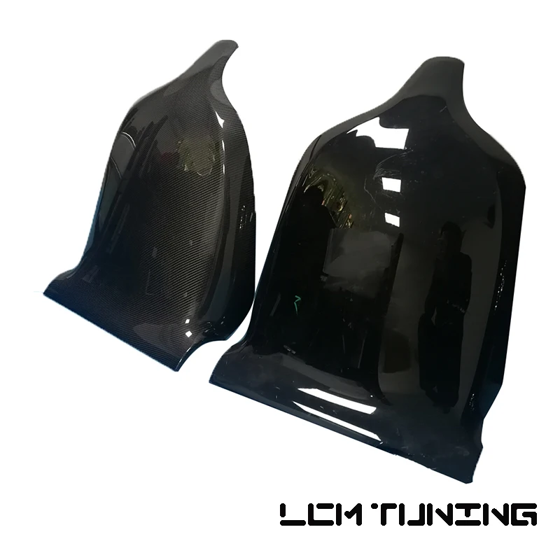 

For Tesla Model S Sedan 2014-2015 Carbon Fiber Seat Back Cover-Black Color 2 Pieces
