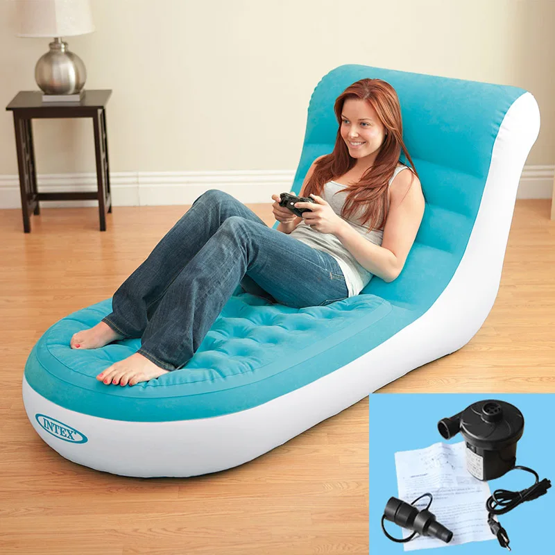 INTEX высокое качество складной сильный водонепроницаемый удобный надувной диван кемпинг надувной коврик с насосом
