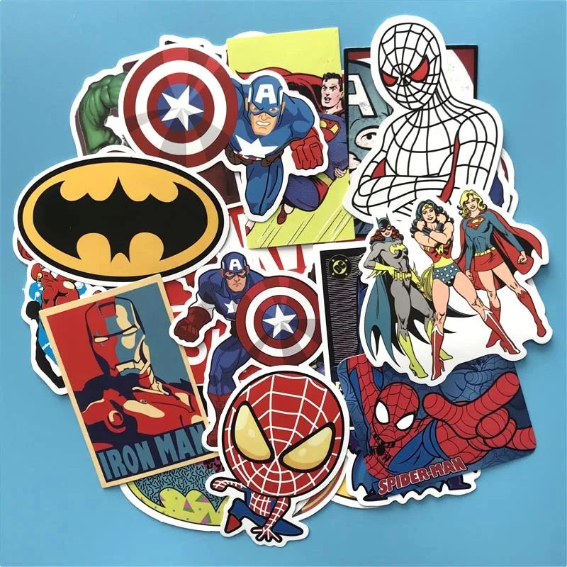 

SW 50 pcs Superhero waterproof Stickers wallpaper Decal Motorcycle Fridge Skateboard Doodle Funny Sticker for Auto Laptop Trunk