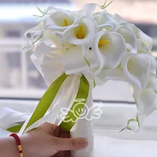 Капля воды PE для выведения токсинов, 40 шт Калла Лилия, букет невесты белого и желтого цвета, можно держать в руке, на свадьбу из массива дерева ручной имеет подружки невесты букет, домашнее украшение