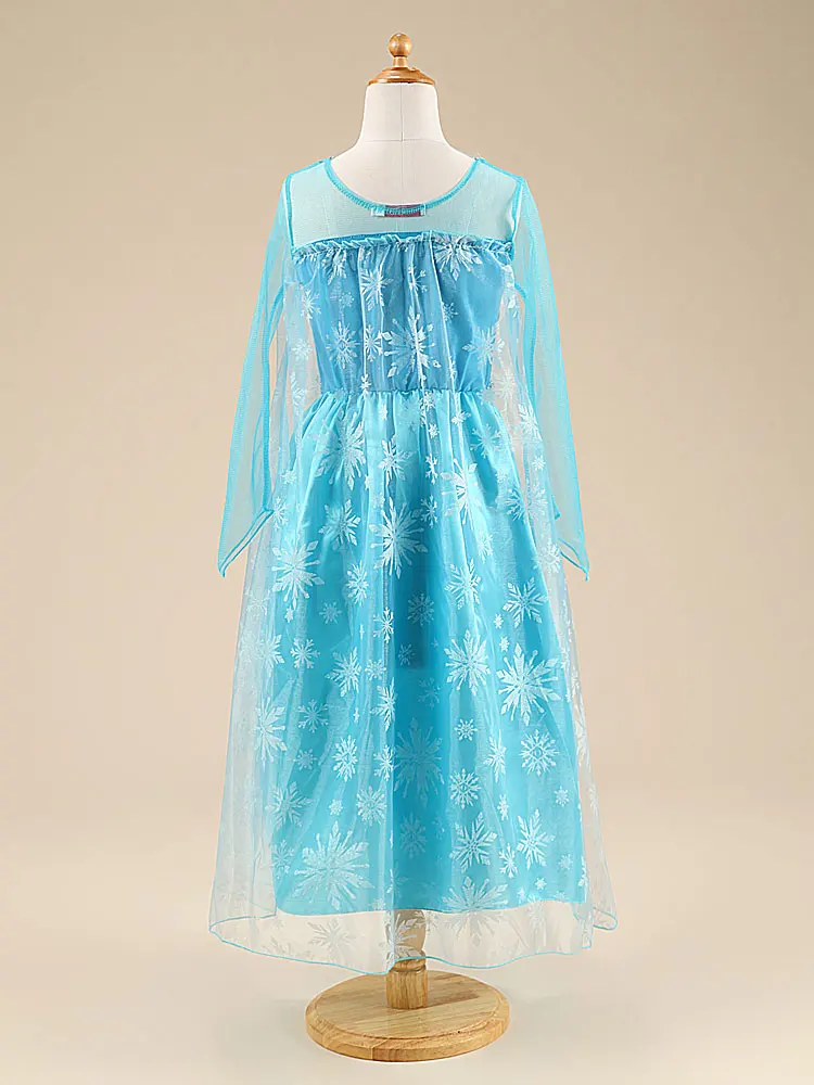 Нарядное платье принцессы Эльзы для маленьких девочек; Одежда для девочек; маскарадный костюм Эльзы на Хэллоуин; Рождественский подарок; Корона