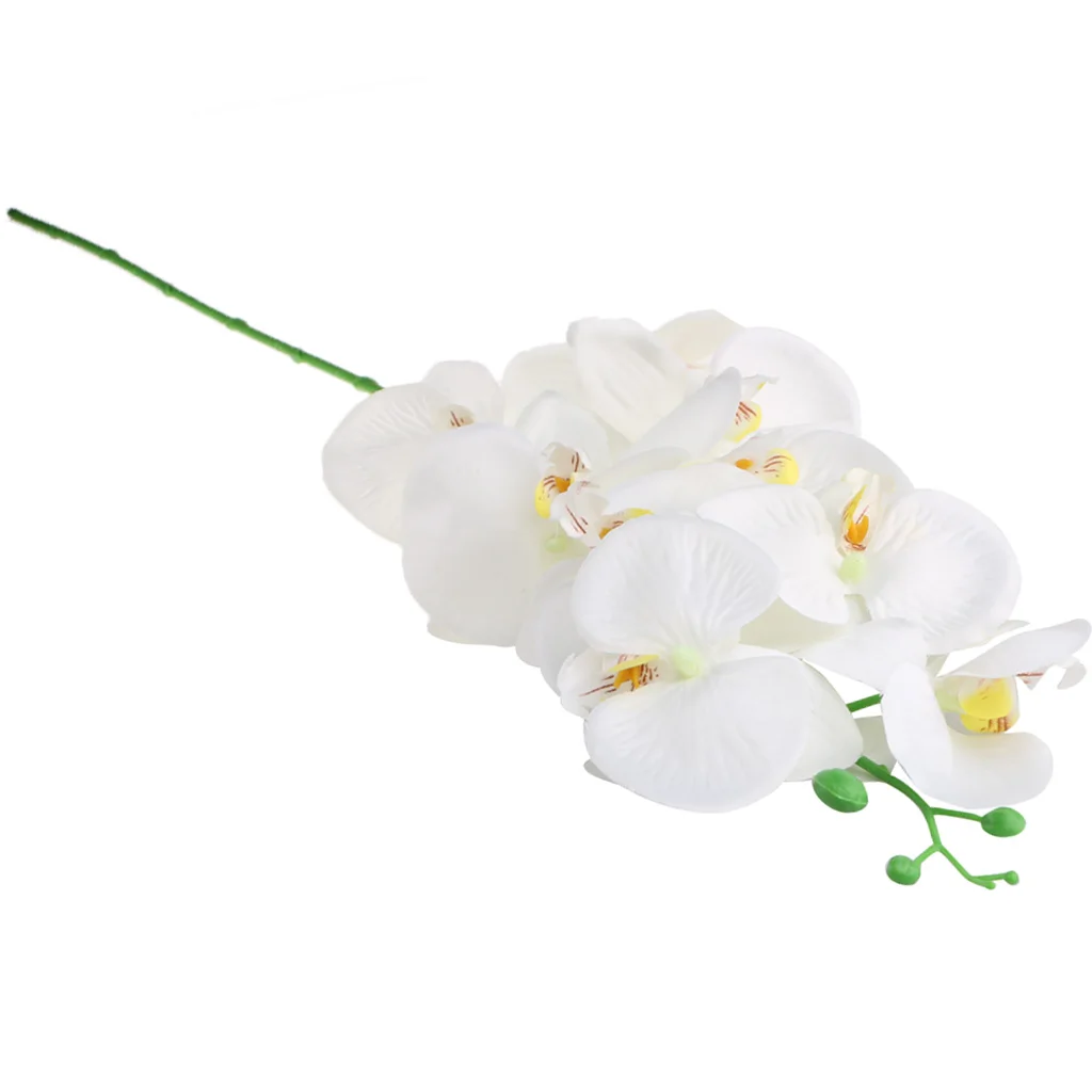 93cm Long Stem Artificial Phalaenopsis Butterfly Orchid Flower White Wedding Party Decoration Supplies 2Pcs
