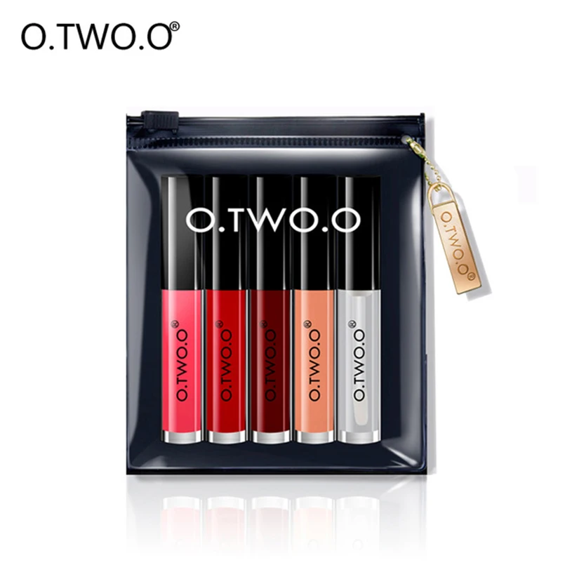

O.TWO.O 5Pcs/Lot Lip Gloss Professional Lip Makeup Liquid Lipstick Waterproof Long Lasting Lip Tint Matte Lipgloss Sexy Cosmetic