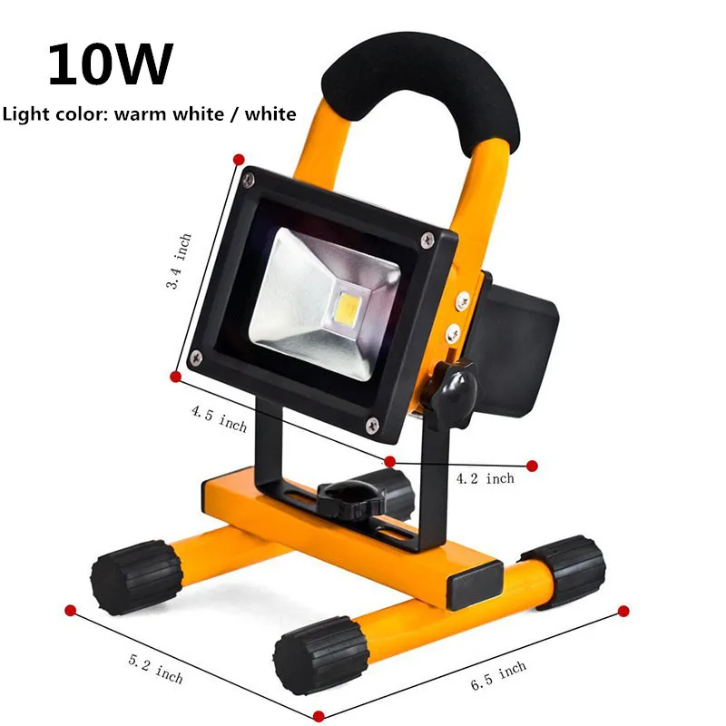 10 Вт/20 Вт водонепроницаемый наружный светодиодный прожектор перезаряжаемый светодиодный аварийный светильник портативный прожектор на батарейках Светодиодный точечный светильник