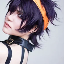 Аниме jojojo's Необычные Приключения Ghirga Narancia Короткие Фиолетовый Черный Cos волосы парик косплей костюм парики+ парик шапка