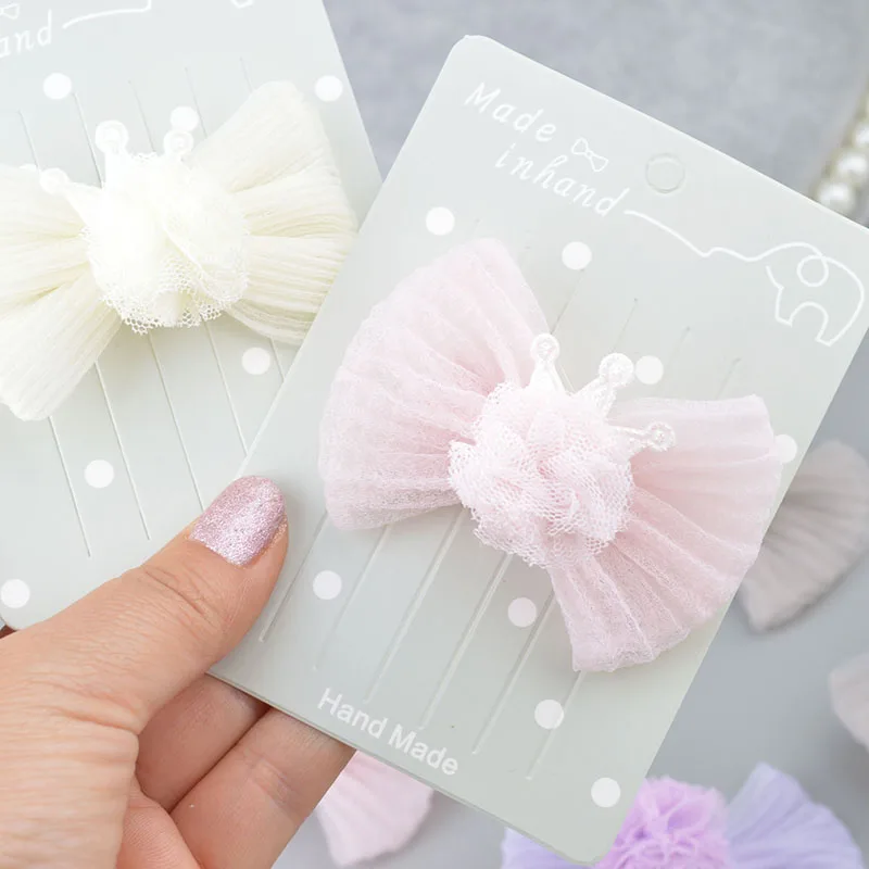 

Hot Multicolor Hair Bow Girls Headwear Hair Clip Bling Crown Bowknot Barrette Ponytail Holder For Women A309