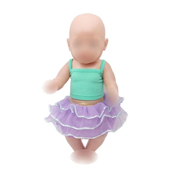 

Doll clothes dress with straps 3 colors fit 43 cm baby dolls and 18 inch Girl dolls ff315