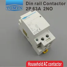 Contactor modular TOCT1, 2P, 63A de 220V/230V, 50/60HZ para el hogar, Contactor modular 2NO o 2NC o 1NO 1NC