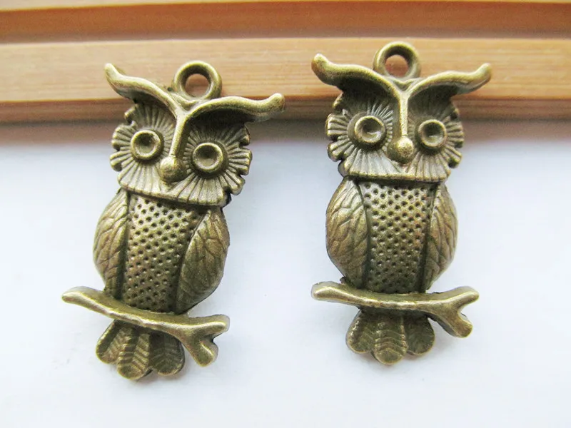 

50pcs 17.60mmx31mm Antique Silver tone/Antique Bronze Night Owl Connector Pendant Charm/Finding,DIY Jewelry Making Accessory
