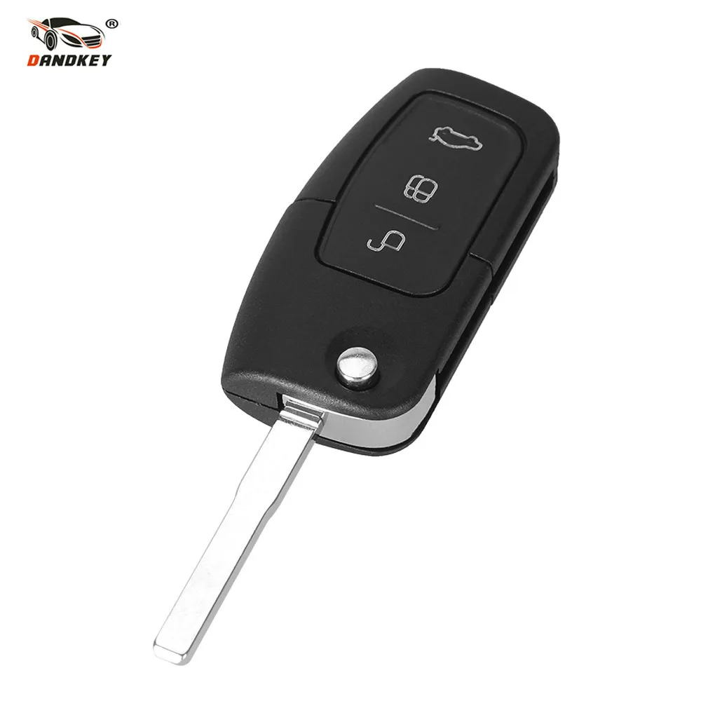 

DANDKEY Flip Folding 3 Buttons Modified Uncut Blank Car Key Shell Styling Remote Fob Cover For Ford Focus Fiesta C Max Ka
