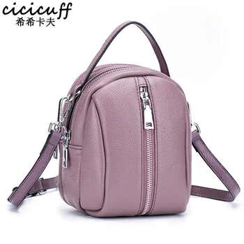 

CICICUFF 2020 New Shoulder Ladies Messenger Bags Cowhide Genuine Leather Small Crossbody Bags for Women Mini Bucket Hand Bag Red