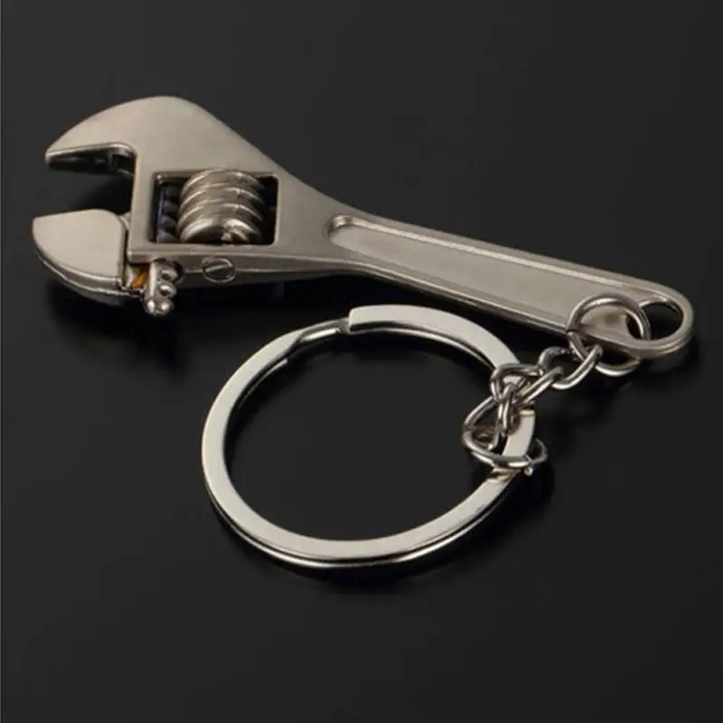 Mini Metal Adjustable Tool Wrench Key Chain Ring Spanner Keyring Hand Tools